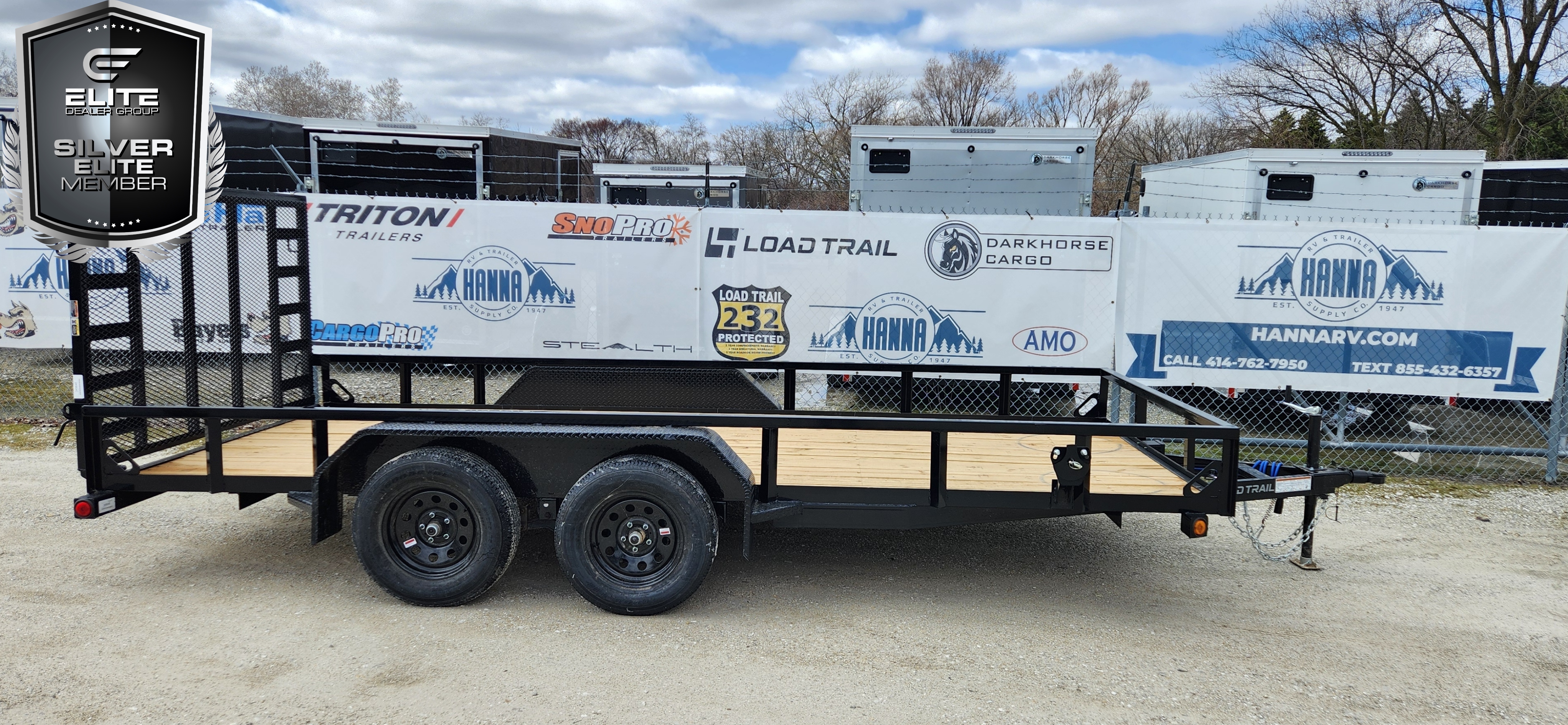 Load Trail 83 x 16 Steel Tandem Axle Utility Trailer with Spring Assist Ramp Gate